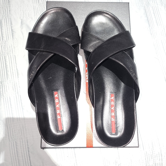 Prada Criss-cross Slide Sandals - Picture 3 of 7